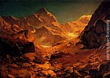 Oswald Achenbach A Mountainous Landscape painting